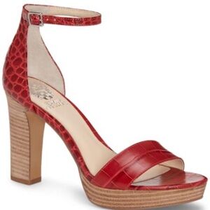 Vince Camuto Red Croc-Patterned Heels